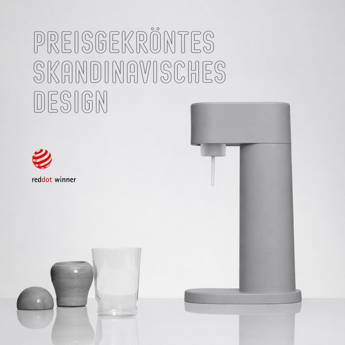 Сифон для газування води Mysoda Woody Wassersprudler (Pigeon), сірий, з CO2-циліндром