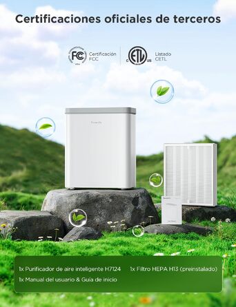 Розумний очищувач повітря GoveeLife з PM2.5 монітором для великих приміщень до 97 м², HEPA-фільтр 3-в-1, керування через App та Alexa, режим сну, від пилу, шерсті тварин та пилку
