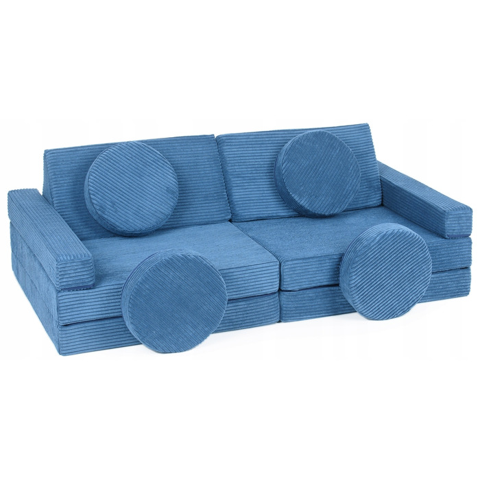 Дитячий диван Velinda 75 x 140 см, вельвет, синій