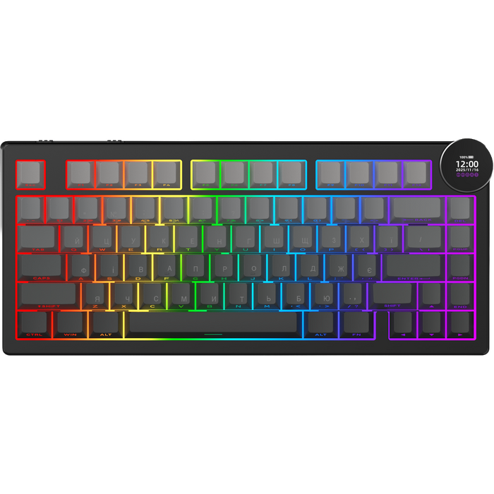 Бездротова механічна клавіатура Ajazz AK820 V2 White Peach Switch (AK820-V2-WP-S-BG)