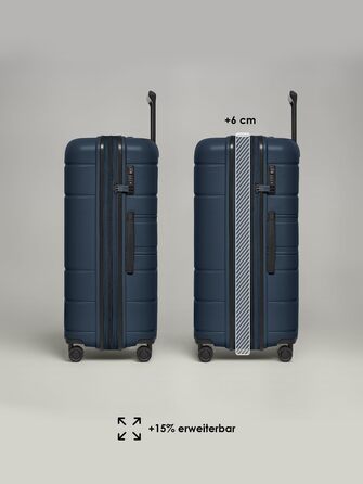 Набір валіз REDOLZ Essentials 11 з ABS-пластику, 3 шт., Midnight Blue — легкі дорожні валізи з TSA-замком, подвійними колесами та розширенням 6 см