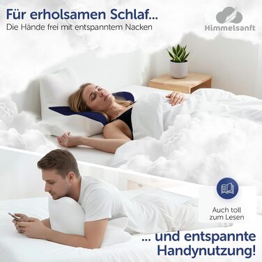 Ортопедична подушка CloudCore Pro з ефектом пам'яті (Memory Foam) для всіх типів сну, синя