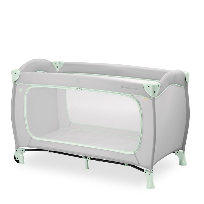 Дитяче дорожнє ліжечко Hauck Sleep N Play Go Plus, складане, з сумкою для транспортування, ігровий отвір, для дітей від народження до 15 кг, без матраца, колір Dusty Mint