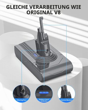 Акумулятор Morpilot V8 8000mAh для пилососів Dyson V8 Absolute Animal Motorhead Exclusive Fluffy, замінна батарея з 3 фільтрами