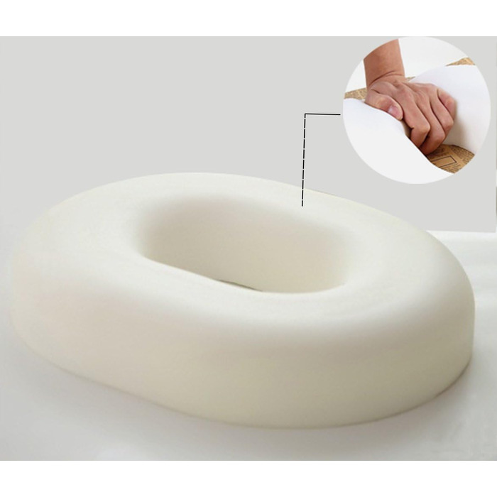 Подушка для сидіння Donut з отвором під куприк: ортопедична, для офісного крісла, вагітних, післяпологового періоду, при геморої та ішіасі, чорно-бірюзова