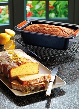 Форма для випічки Le Creuset, прямокутна, 23,5 x 13,5 см, з антипригарним покриттям, для закваски, з вуглецевої сталі, антрацит/помаранчевий