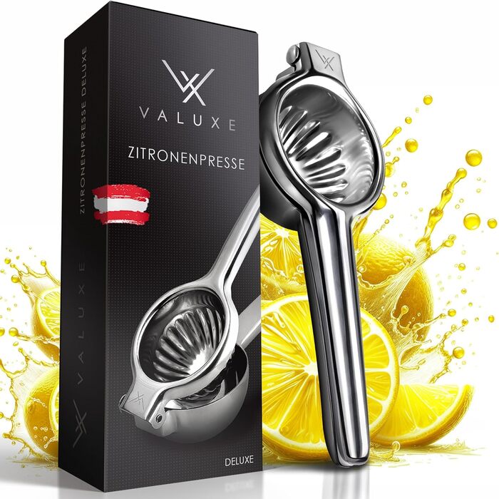 Преміум ручний віджим для цитрусових VALUXE® — Соковижималка для лимонів, лаймів та апельсинів, нержавіюча сталь, Large Deluxe, підходить для посудомийки