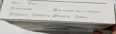 Цифрова кухонна вага KUBEI 5кг/0,1г, велика нержавіюча платформа, USB-заряджання, високоточна побутова вага, таймер вимкнення