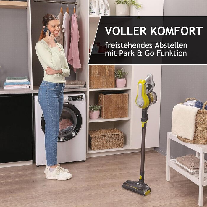 Пилосос акумуляторний Hoover без мішка, до 120 м², LED-підсвітка, XL контейнер, паркувальна функція, насадка-щілина та щітка, модель HF110H Home