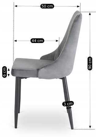 Стілець Mebel Elite, велюр, сірий, 1 шт.