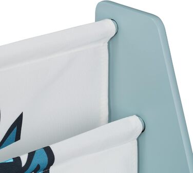 Дитяча книжкова полиця Relaxdays з малюнком собаки, 4 відділення, 71x61,5x30 см, МДФ та тканина, синя/біла