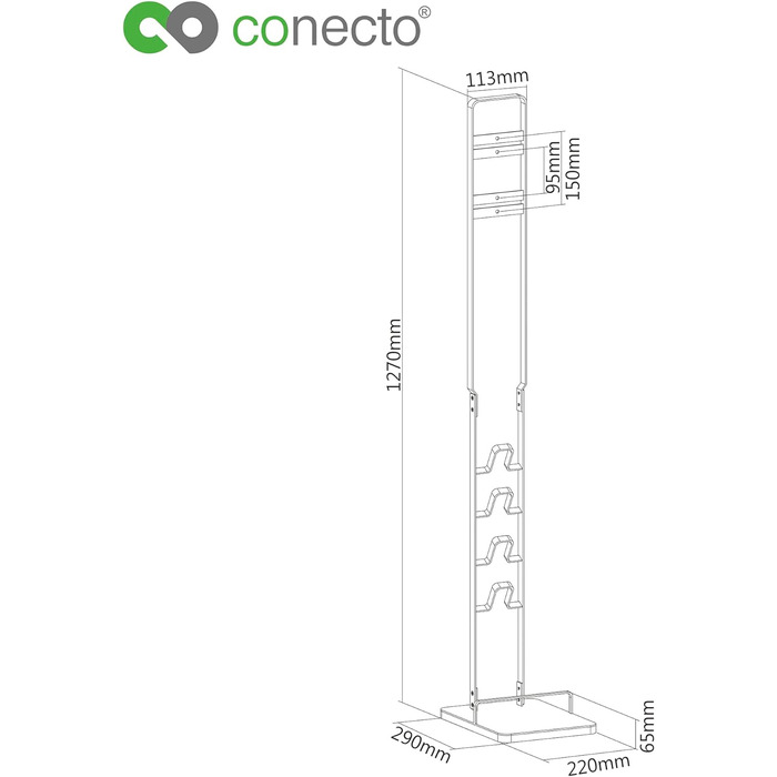 Підставка для пилососа conecto SA-CC50877, алюмінієва, біла