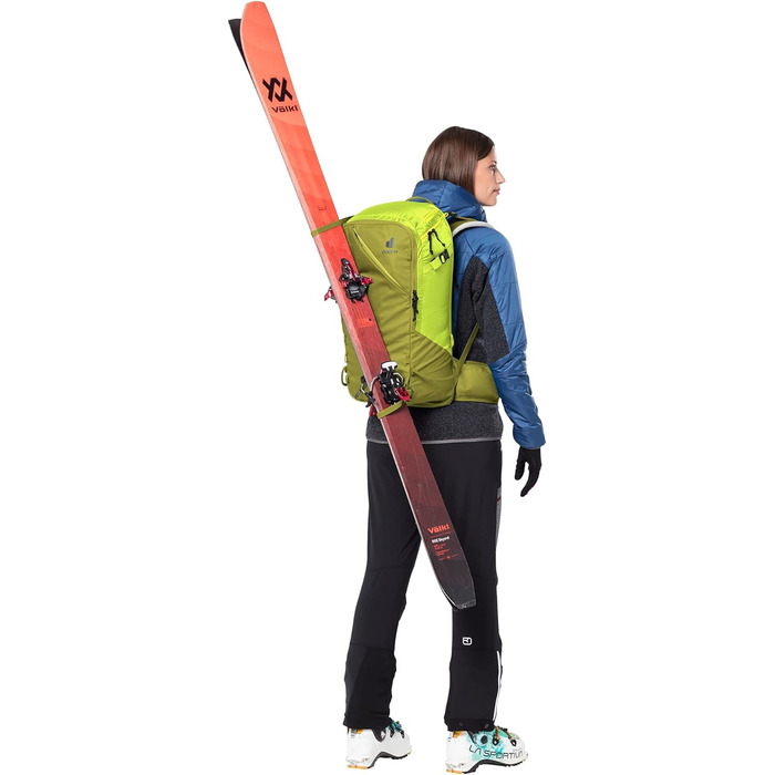 Жіночий туристичний рюкзак Deuter Freerider Pro 32+10 л, для лижних турів, зелено-жовтий