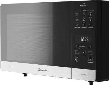Мікрохвильова піч Bauknecht MW 59 MB, 25 л, 800 Вт, з кварцовим грилем 900 Вт, 3D-система, автоматичні програми, настільна, чорна