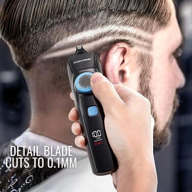 BarberBoss 3-в-1 набір для чоловіків: машинка для стрижки волосся, бороди та триммер, з прецизійним регулюванням, лезами, індикатором заряду, USB-зарядкою, водонепроникний, QR-6087