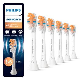 Смінні насадки для електричної зубної щітки Philips Sonicare A3 Premium All-in-One, білі, 6 шт, HX9096/87