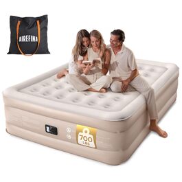 Надувний матрац Airefina Luftbett 1-місний з вбудованим насосом, 99x190x46 см, до 295 кг - для дому та подорожей