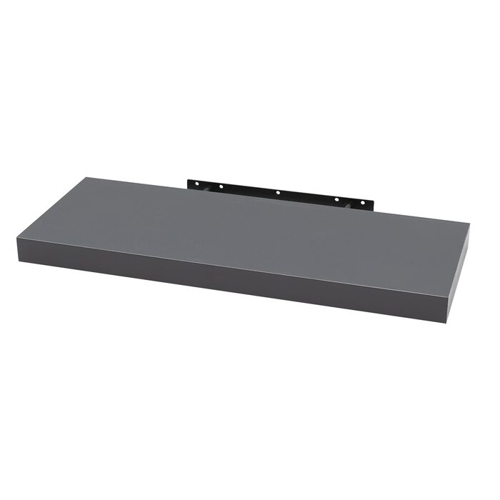 Полиця настінна WOLTU RG9315sz для CD, DVD, книг, офісу, вітальні, спальні, кухні, дерево, 120x22.9x3.8 см, темно-сіра