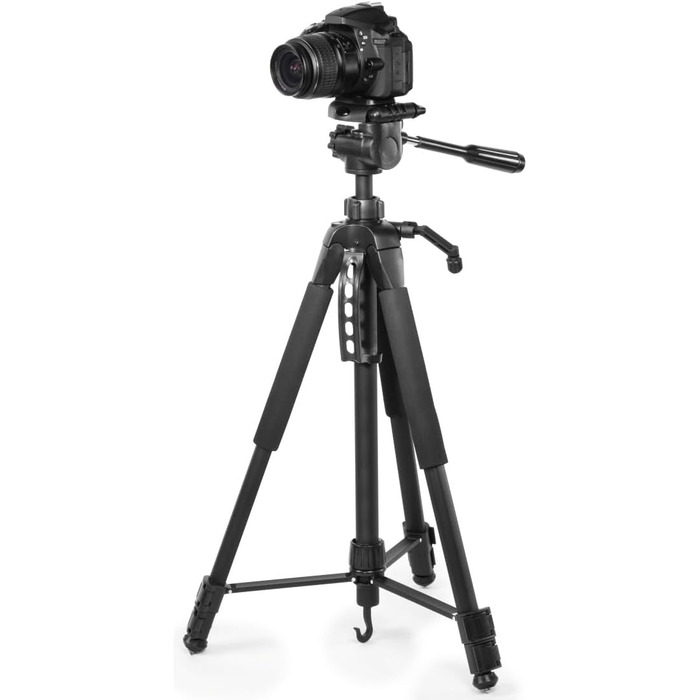 Hama штатив для камери Action 165 3D, легкий фотоштатив 61-165 см, трипод з 3D-головкою, тримачем для смартфона, для дзеркальних камер Canon/Nikon/Sony, чорний