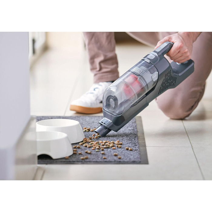 Акумуляторний пилосос BLACK+DECKER 3-в-1 BHFEA520J, 18В, безмішковий, ручний та підлоговий, турбощітка, 2 режими, бездротовий, з настінним кріпленням, щілинною насадкою, вбудованим акумулятором і зарядним кабелем