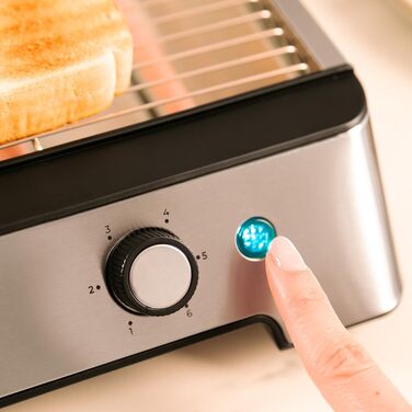 Тостер Cecotec NiceSlice Inox - Плавкий тостер з 3 режимами, 1000 Вт, для хліба та випічки, нержавіюча сталь, 6 рівнів підсмажування