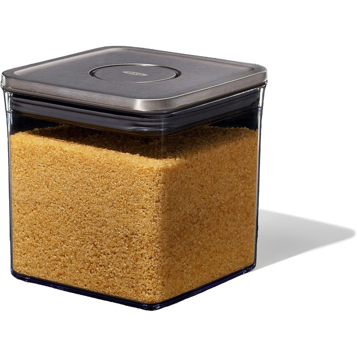 OXO SteeL контейнер для зберігання продуктів, 2,6 л, квадратний, з кришкою, герметичний, сталь