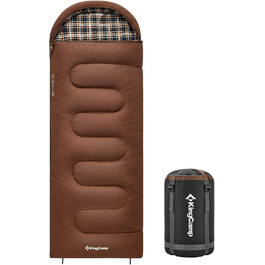 Зимовий спальний мішок KingCamp Cloud 400 XL широкий, бавовна, до -15°C