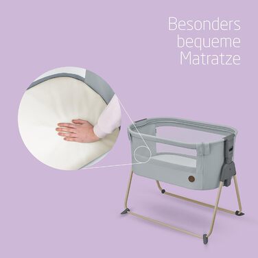 Дитяче ліжечко-колиска Maxi-Cosi Tori 2-в-1, від 0 до 6 місяців, 0–9 кг, компактне, 5 рівнів висоти, портативне, сітчасті стінки, колір сірий