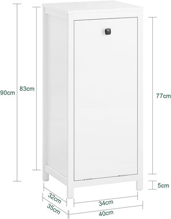 SoBuy BZR96-N шафа для білизни з висувним кошиком, мішком та відділенням для збору білизни, для ванної кімнати, натуральне дерево, 40x90x35 см