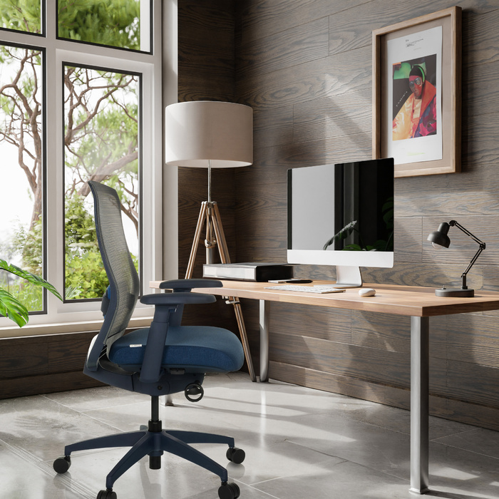 Офісне крісло / Поворотне крісло COLORE Сітка для спинки / Тканина сидіння Blue HJH OFFICE