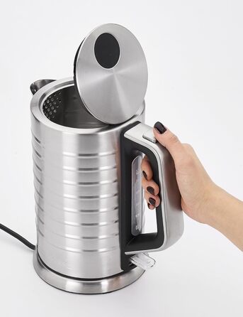Електрочайник ProfiCook з нержавіючої сталі, 1,7 л, 2200 Вт, індикатор рівня води, синя підсвітка, PC-WKS 1119