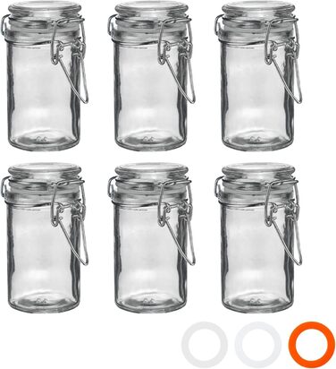 Скляні банки для зберігання Argon Tableware, 70 мл, з білою кришкою, набір 6 шт.