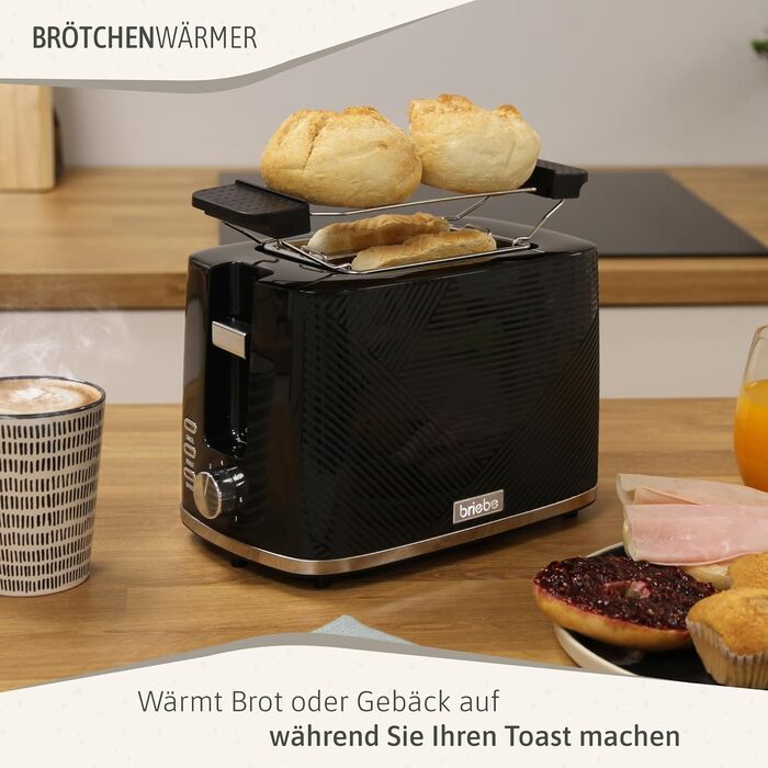 Тостер Briebe Elegance Brotor 2-слотовий, 7 режимів, розморожування, чорний