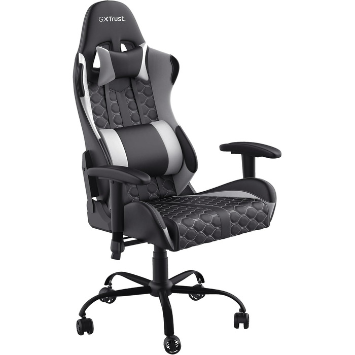 Ігрове крісло Trust Gaming GXT 708W Resto, біле, 360° обертання, знімні подушки, регульована висота, офісне крісло для комп'ютера