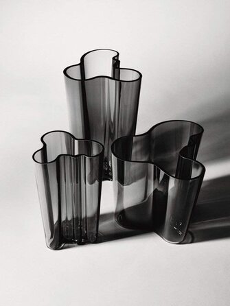 Ваза Iittala Aalto 251 мм сіра, скляна, дизайнерська