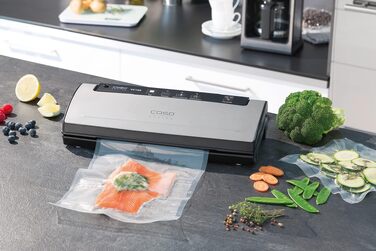 Вакуумний пакувальник CASO VC100 – професійний вакууматор для продуктів, нержавіюча сталь, подвійний шов 30 см, зберігає свіжість до 8 разів