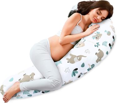 Подушка для вагітних та годування Totsy Baby XXL, анатомічна подушка для сну та підтримки тіла, бавовняний чохол Oeko-Tex