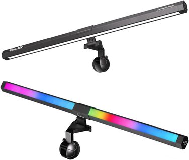 Quntis LED лампа для монітора 51 см, RGB підсвітка, USB, регульована світлова панель для комп’ютера, 15 кольорів, для ігор та читання