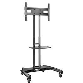 Підставка для телевізора Ergosolid AVA1500B на колесах, чорна, до 45.5 кг, регульована для LCD/LED/Plasma