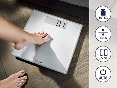 Електронна вага для людей Soehnle Style Sense Comfort 100, велика, потужна, надтонка, з LCD-дисплеєм, цифрова вага для дому