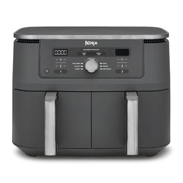 Аерофритюрниця Ninja Dual Zone Digital DZ400EU 6-в-1 з двома кошиками, 9.5 л, Metallic Grey