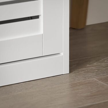 Біла шафа для взуття SoBuy FSR145-W на 12 пар з 6 відкидними дверцятами, 2 гачками, комод для взуття 115x112x30 см