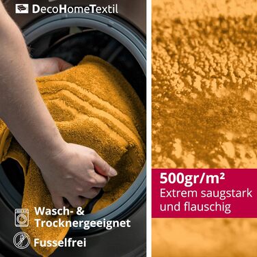 Набір рушників DecoHomeTextil з 100% бавовни, 10 предметів, м'які та гігроскопічні, гірчично-жовті (6 шт. 50x100 см)