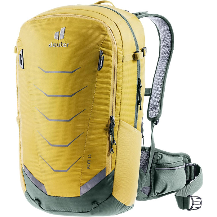 Рюкзак для велосипедистів Deuter Flyt 14 з протектором, унісекс, жовто-зелений