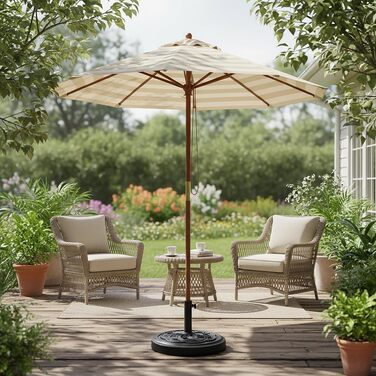Підставка для парасольки Relaxdays Sonnenschirm, Ø 45 см, для стійки 34-48 мм, вінтажний стиль, чорна