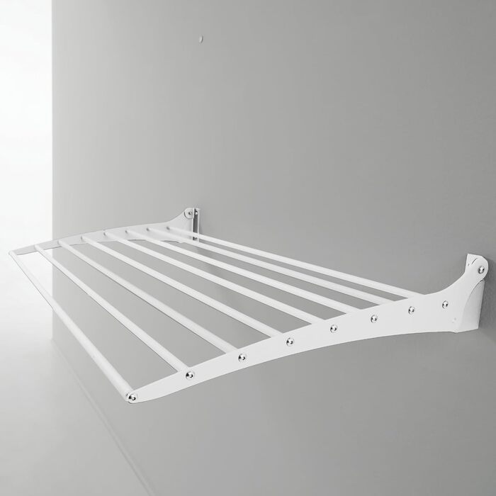 Сушарка для білизни Foxydry Fold настінна, вертикальна, алюміній та сталь, 116 см, для дому та вулиці, біла