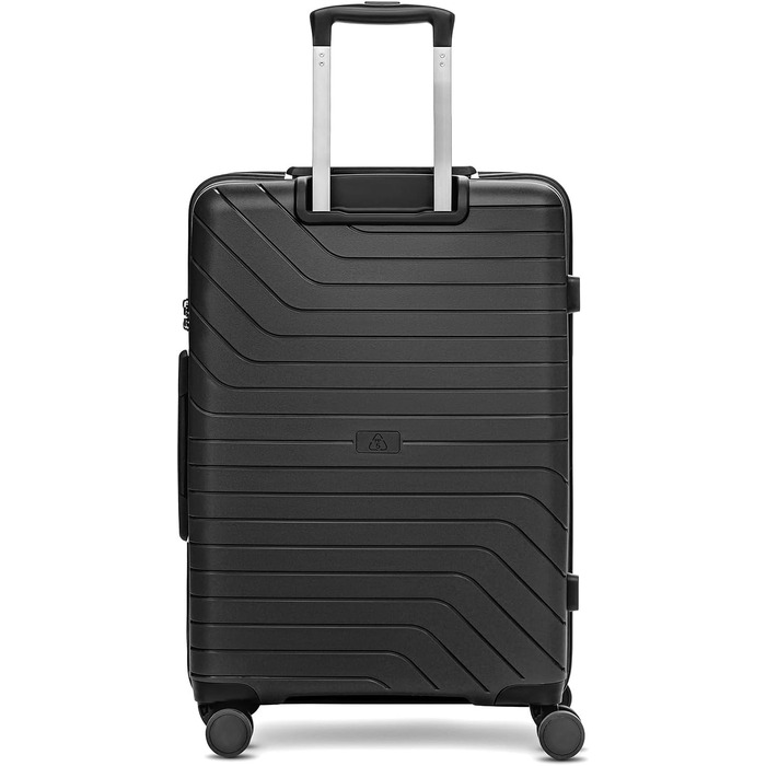Валіза середня REDOLZ Essentials 05, 67 см, чорна, поліпропілен, 4 подвійні колеса, TSA-замок