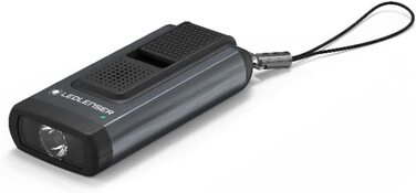 Ліхтарик Ledlenser K6R Safety 400 лм із сиреною, USB, сірий — компактний брелок-ліхтарик, акумуляторний, з тривожним сигналом
