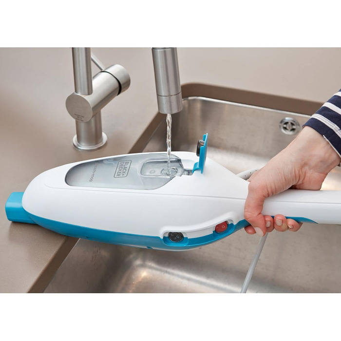 Парова швабра Black+Decker FSM13E5 1300Вт 5-в-1, знімна ручка, набір насадок, пароочисник для підлоги та килимів