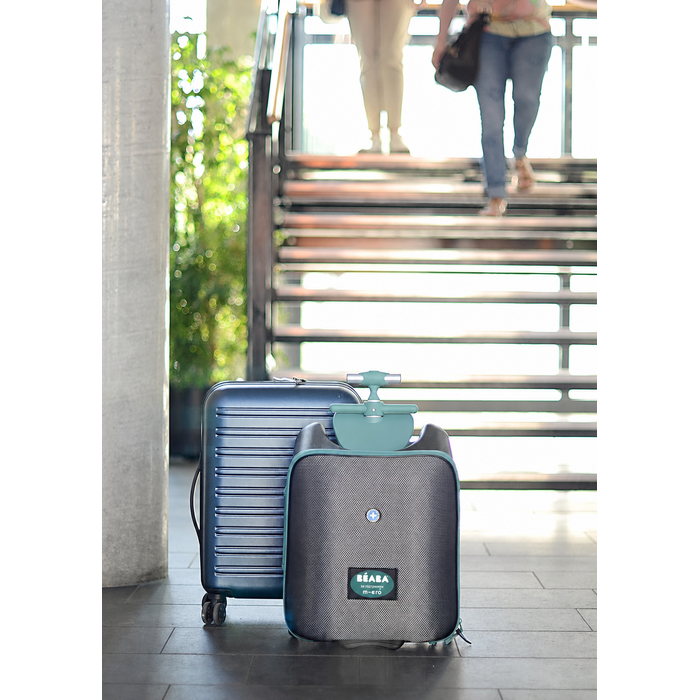 Дитяча валіза-самокат BÉABA & Micro Mobility Luggage Eazy, 2-в-1, з сидінням, для дітей від 4 років, розширювана, 22 л, багато відділень, синя